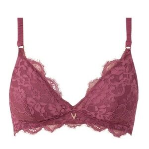 NWT Valery Macarons Lace Triangle Bra Purple / Eggplant (34C)